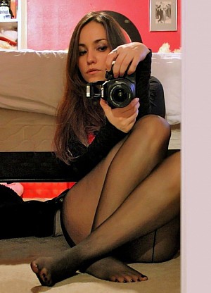 Amateur teen girls taking a selfie in pantyhose